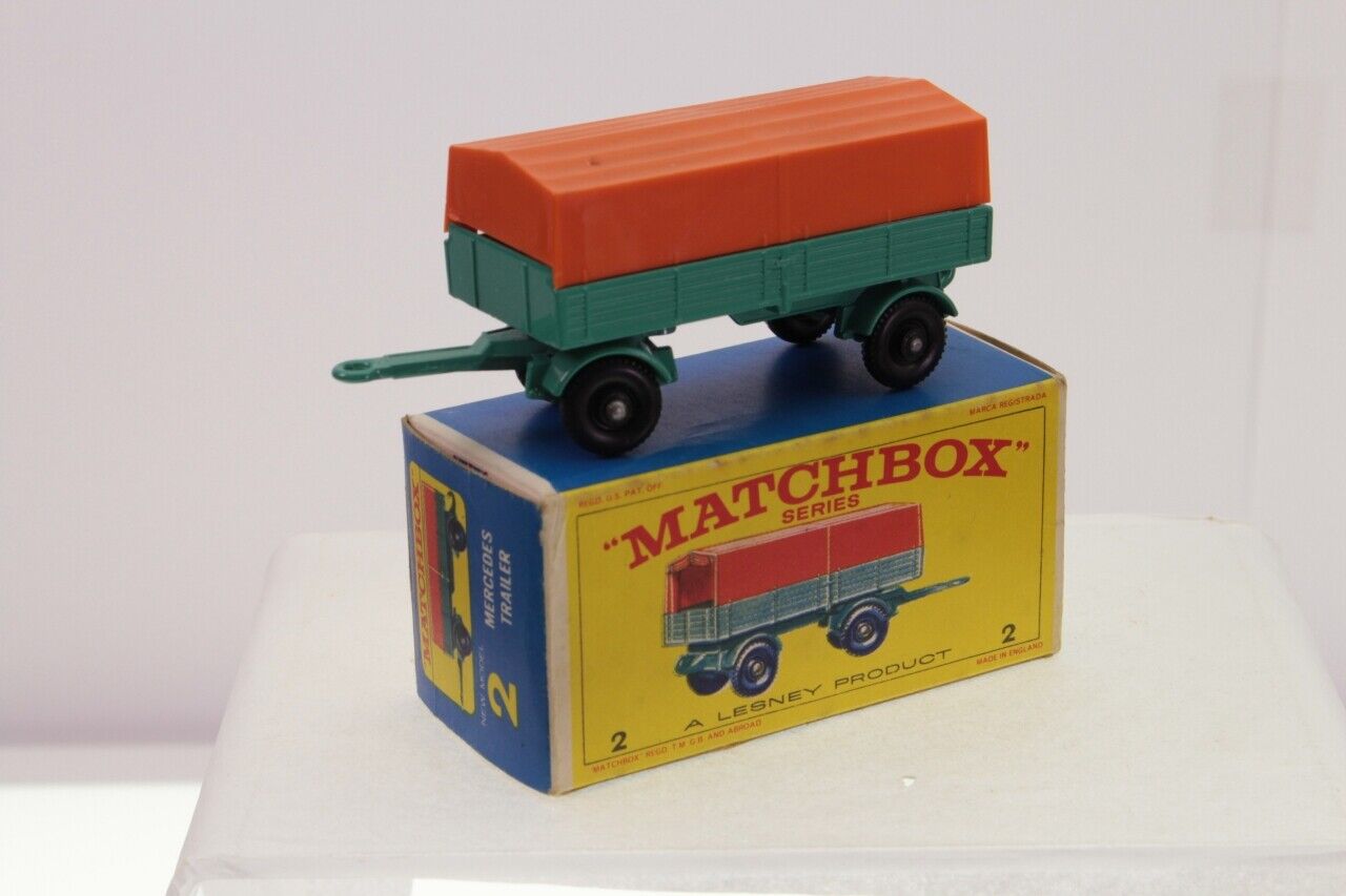 Matchbox 2D/E reproduction Mercedes Trailer orange plastic canopy