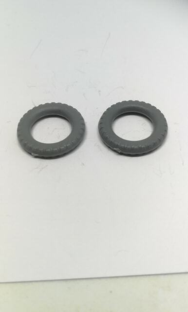 Matchbox 50b john deere 72a fordson reproduction Grey rear tyres x2 O/D 22mm