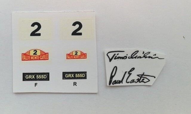 Corgi 321 Monte Carlo Mini Cooper S Rally Autograph decal set only