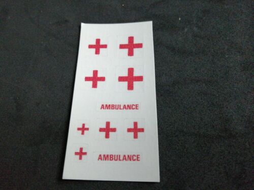 Dinky / Corgi code 3 Red Cross ambulance decals only pre cut