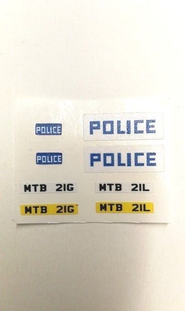 Dinky 270 Police Ford Escort paper sticker set only (pre-cut)