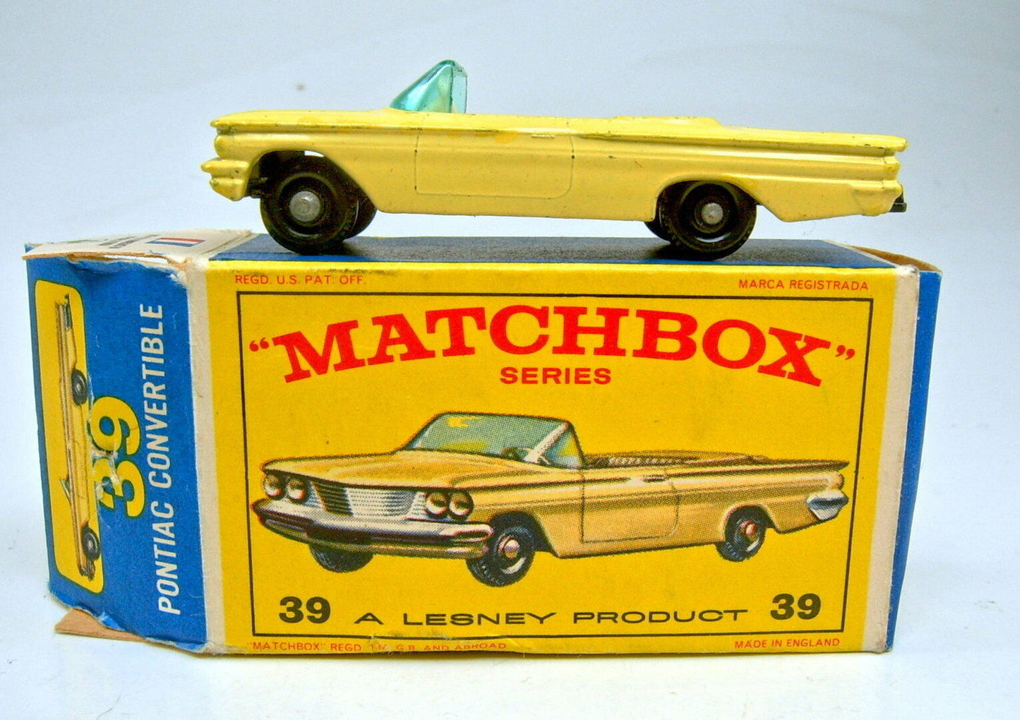 Matchbox 39 B Pontiac Convertible reproduction clear window unit