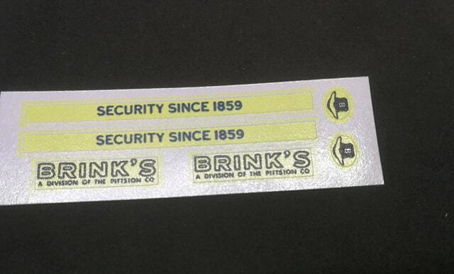 Dinky 275 Brinks Security Truck decal set only pre-cut