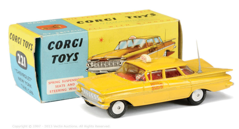 Corgi 221/480 Chevrolet Impala Taxi door and roof decals/stickers