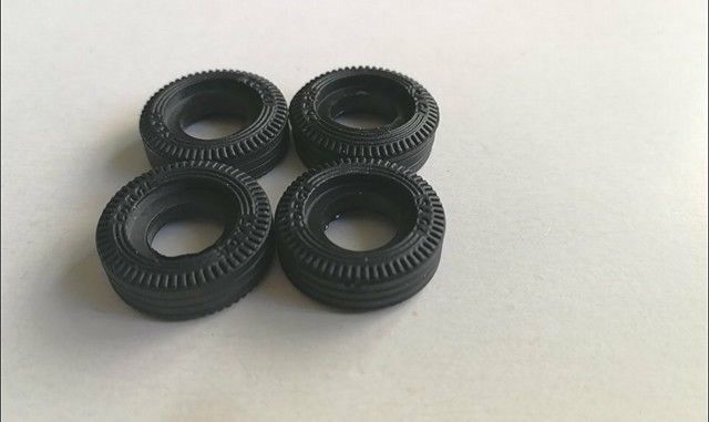 Corgi Replacement Tyres 16MM 5mm wideTreaded CORGI TOYS batmobile RR  x4 DD9