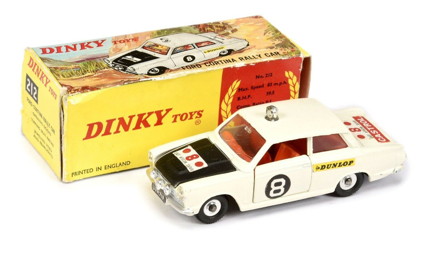 Dinky 212 Ford Cortina MK1 Rally reproduction paper sticker set