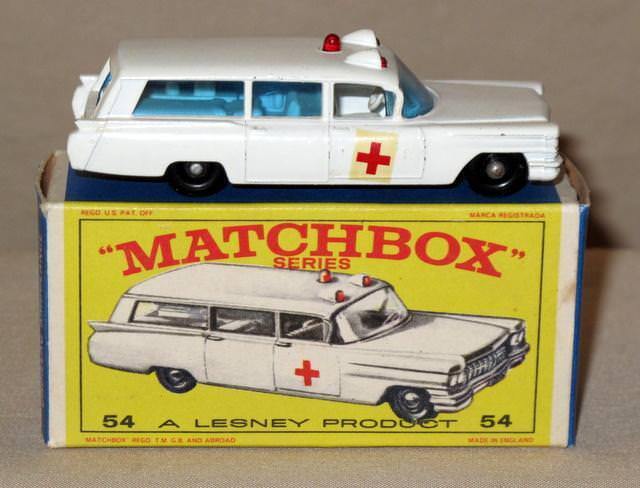 Matchbox 54 Cadilac Ambulance red cross decals only paper pre-cut