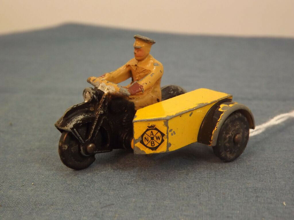 Dinky 272 motorcycle and sidecar patrol Rare Dutch issue ANWB decals only (R)