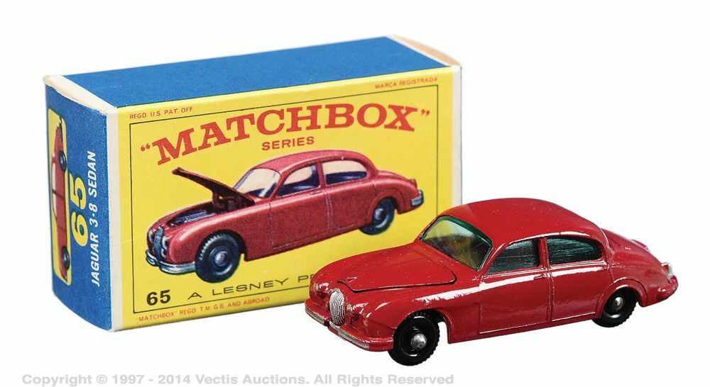 Lesney Matchbox 65 B 3.8 Litre Jaguar reproduction window unit and bonnet