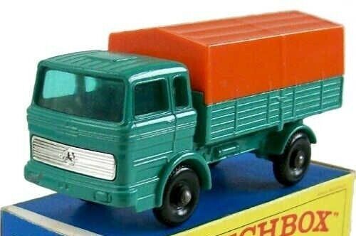 Matchbox reproduction 1E/F Mercedes truck orange plastic canopy