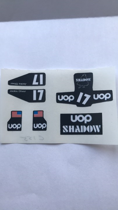 Corgi 155 UOP Shadow F1 Car paper sticker set