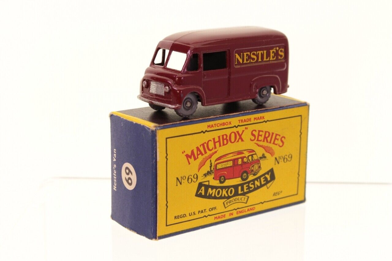 Lesney Matchbox 69 A Commer 'Nestles' Van reproduction white metal side door