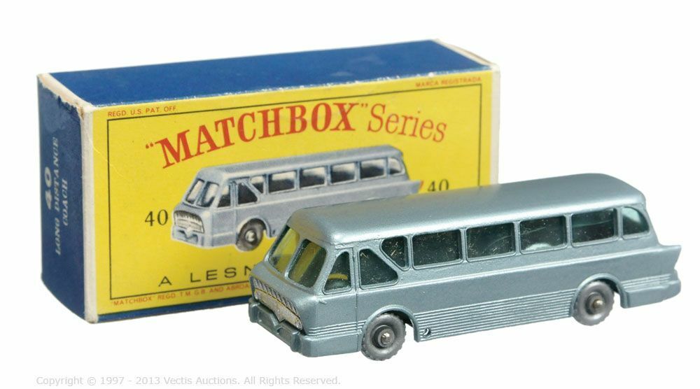 Matchbox 40 B Royal Tiger Coach reproduction transparent green window unit