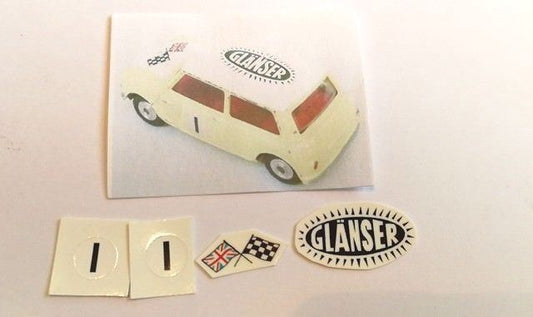 Corgi 227/a4 Morris Mini Cooper rare Glanser decal set only