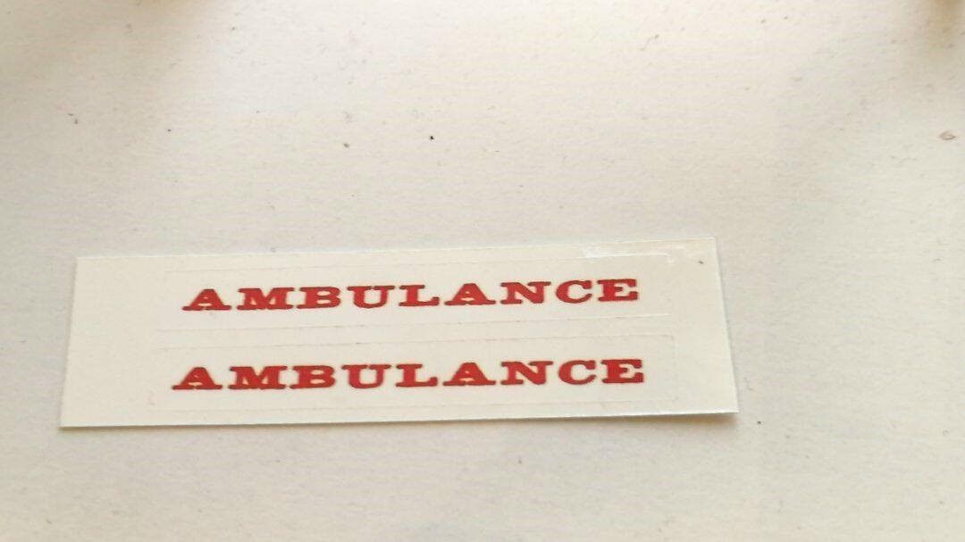 Corgi 463 Commer Ambulance decal set only