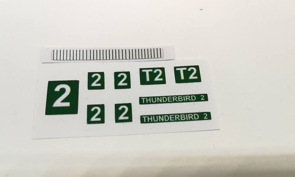 Dinky 101 Thunderbird 2 Sticker set and silver rear fin grill (Green Version)