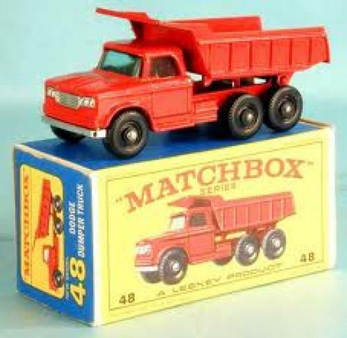 Matchbox 48 C Dodge Dumper Truck transparent green reproduction window unit