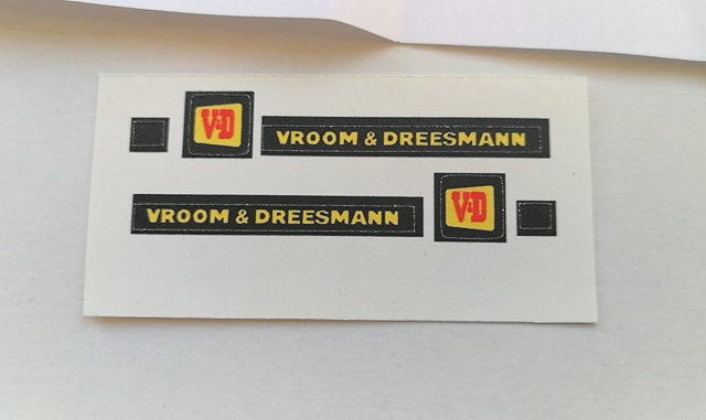 Corgi 433 Vroom & DreesmannVw Van decal set only with reference sheet