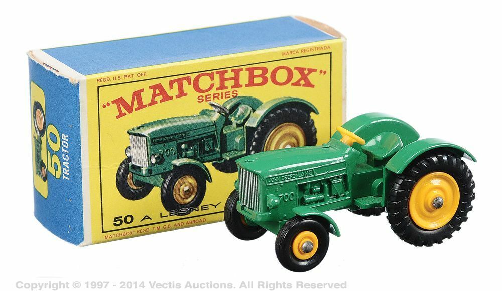 Matchbox 50b john deere 72a fordson reproduction Black rear tyres x2