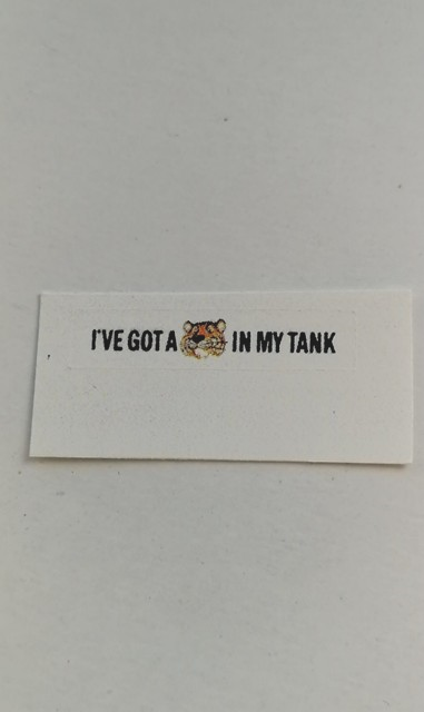 Dinky 114 Triumph Spitfire "ive got a tiger in my tank "decal only