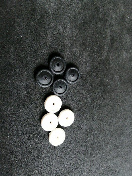 Dinky 35 series 10mm replacement wheels/tyres Black White x 4 DD48