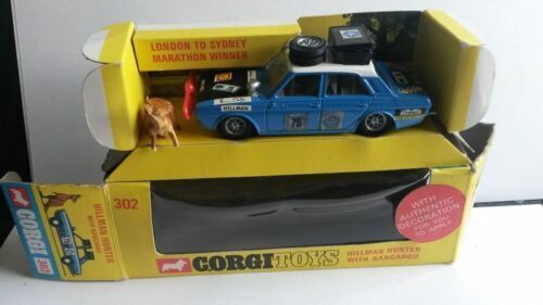 Corgi 302 Hillman Hunter Rally car Sydney To London reproduction window unit