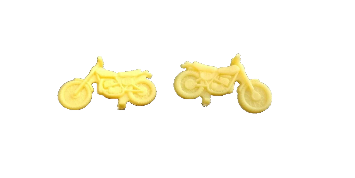 Matchbox 60 Holden pick up replacement pair of yellow motorcycles only