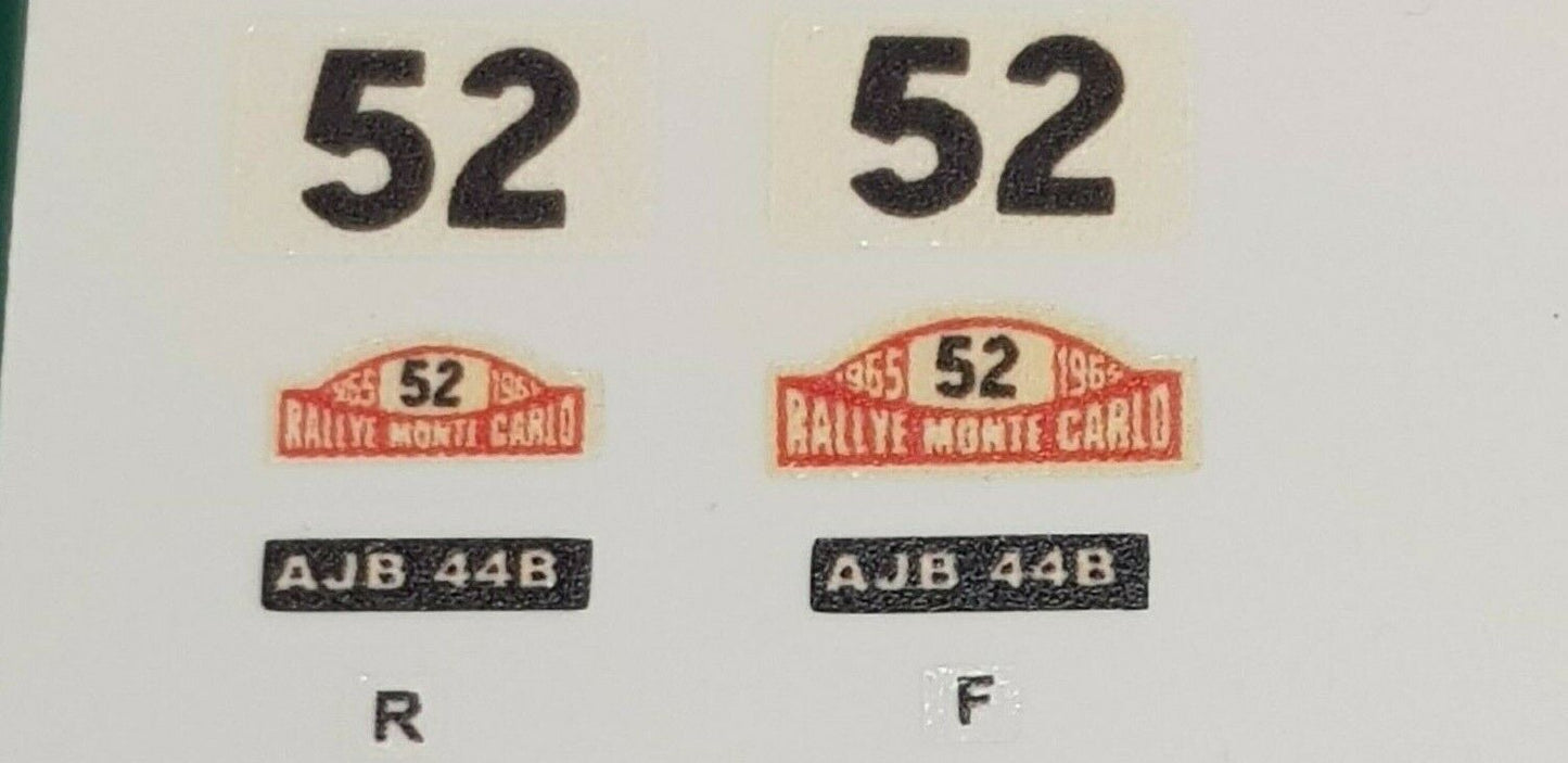 Corgi 321/A1 Mont Carlo Mini Cooper s Rally #52 decal set only