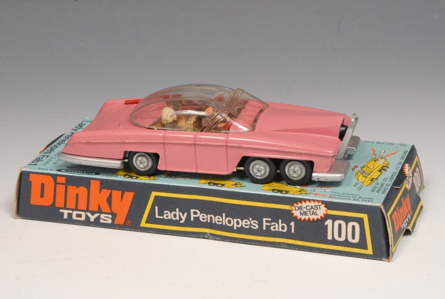 Dinky 100 Lady Penelopes Fab 1 paper sticker number plate set only