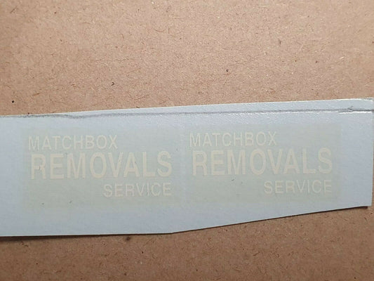 Matchbox 17A Bedford Matchbox Removals Van decal set only white (R)