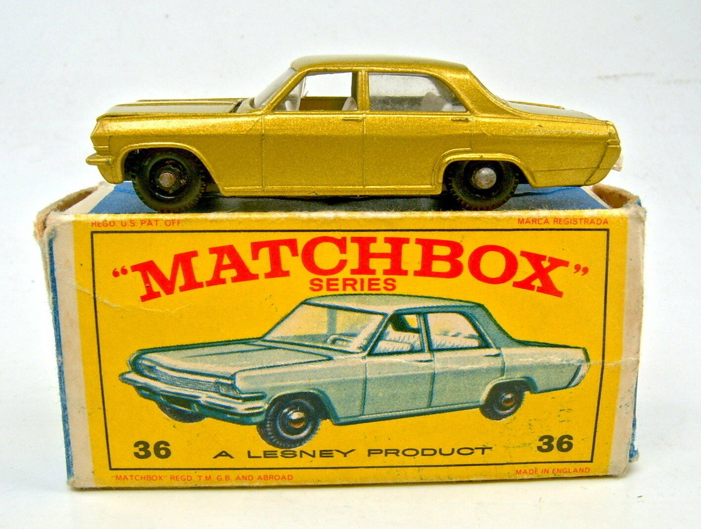 Matchbox 36 C/D Opel Diplomat reproduction white metal bonnet