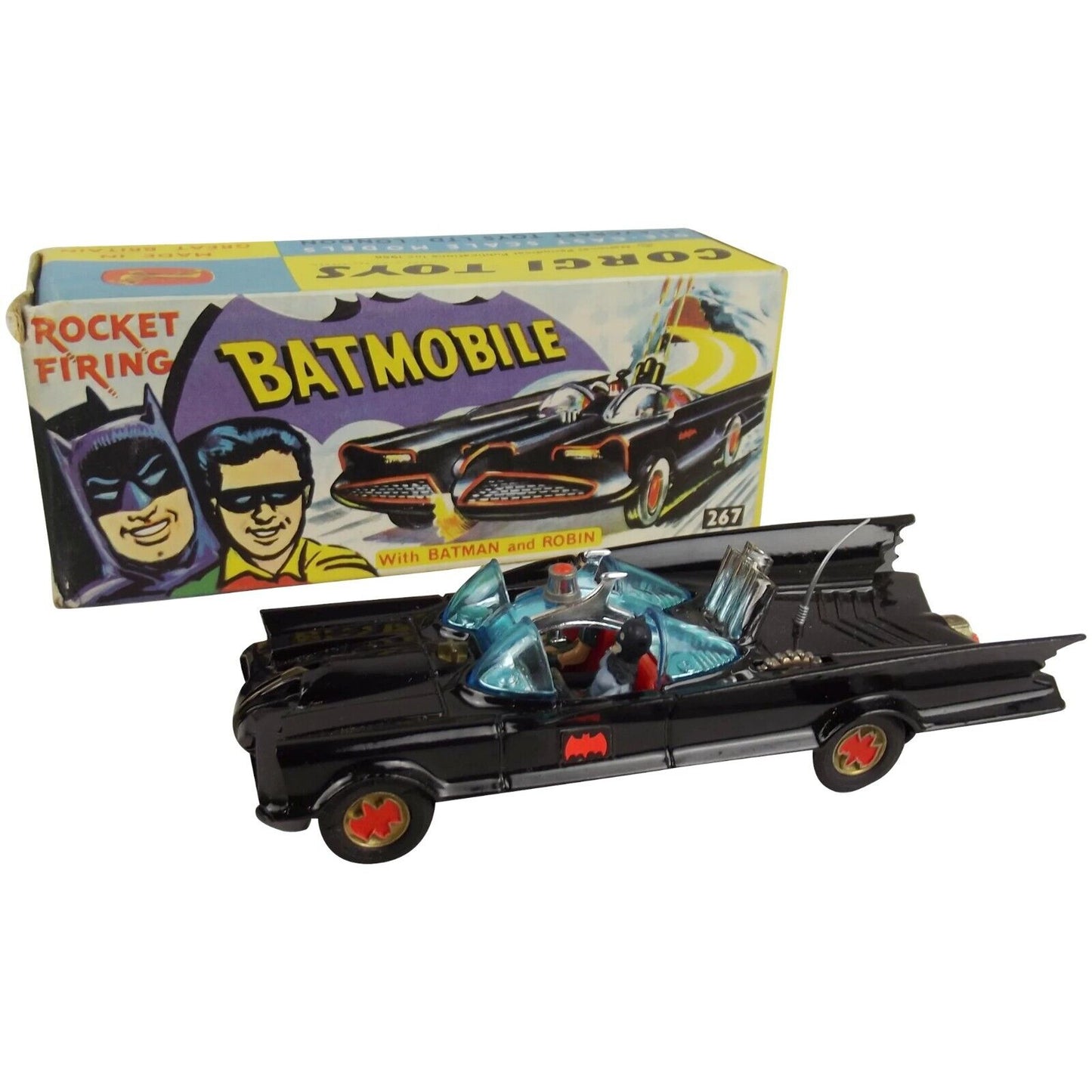 Corgi 267 Batmobile reproduction Rockets  Red/Yellow