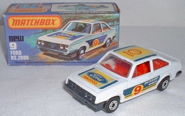 Matchbox No9 Ford Escort RS 2000 Shell Paper sticker set only.