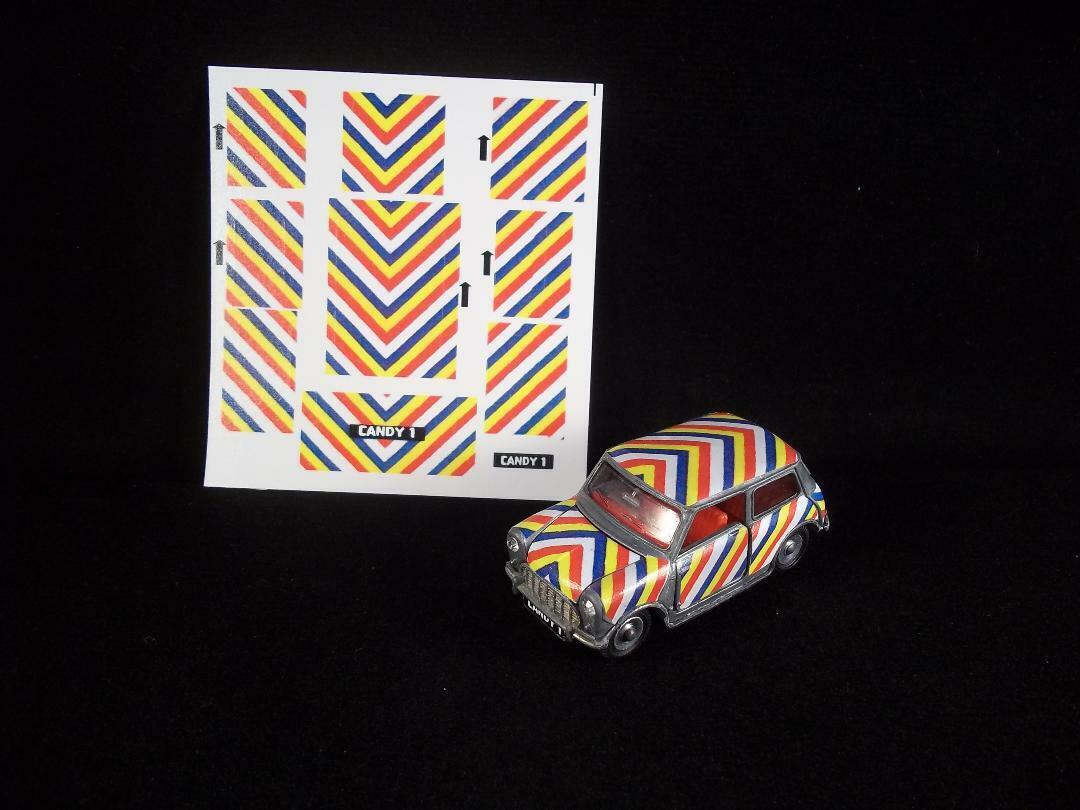 Dinky 107 Stripey Magic Mini decals set only pre-cut