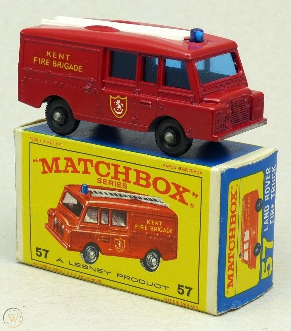 Lesney Matchbox 57 C Land Rover Fire Truck reproduction white plastic ladder