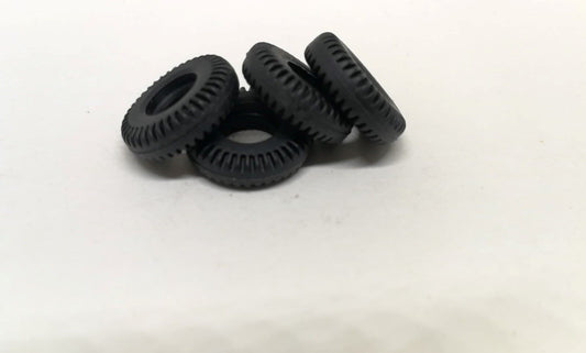 Dinky 14mm Black treaded replacement tyres x4 concave wheels triumph 2000 DD37