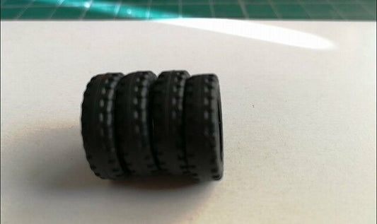 Dinky Replacement Tyres 15mm Treaded  standard size English 60s saloons x4 DD1