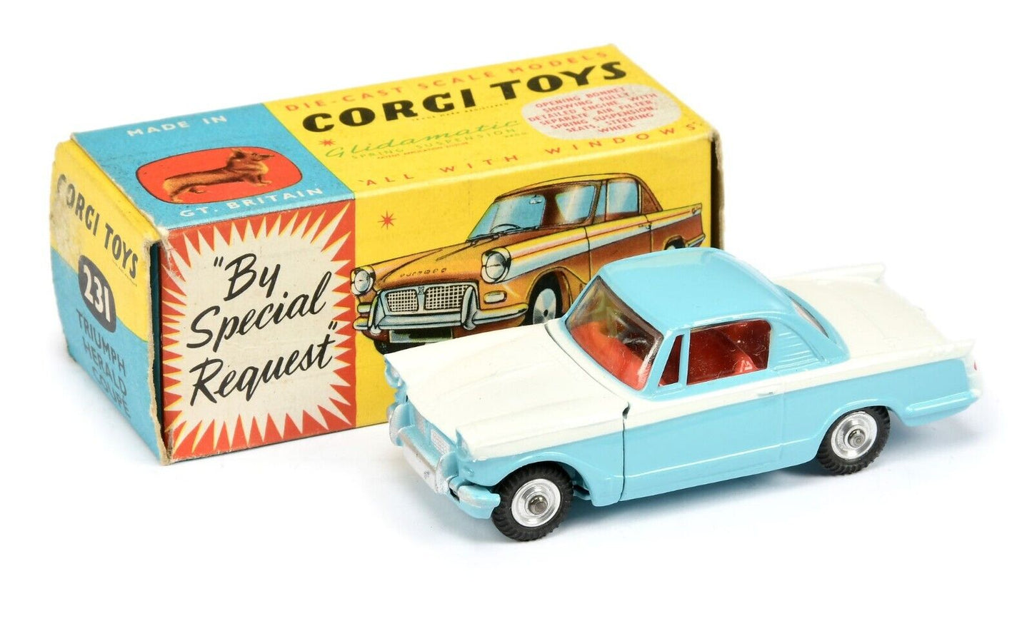 Corgi 231 Triumph Herald Coupe reproduction window unit