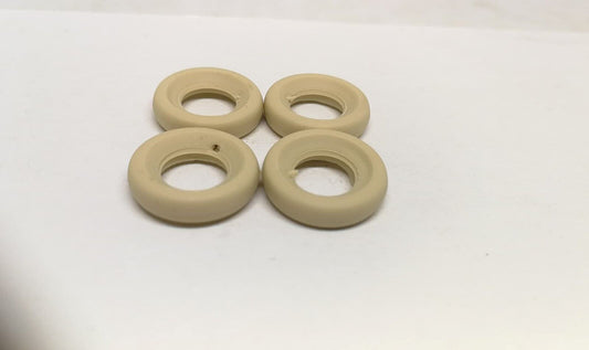 Dinky 15mm Smooth Dark Cream replacement tyres x4 french dinky older saloon DD32