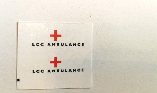 Matchbox 14c Bedford Lomax Ambulance decal set only black