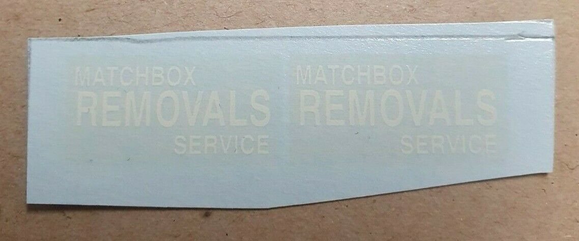 Matchbox 17A Bedford Matchbox Removals Van decal set only white (R)