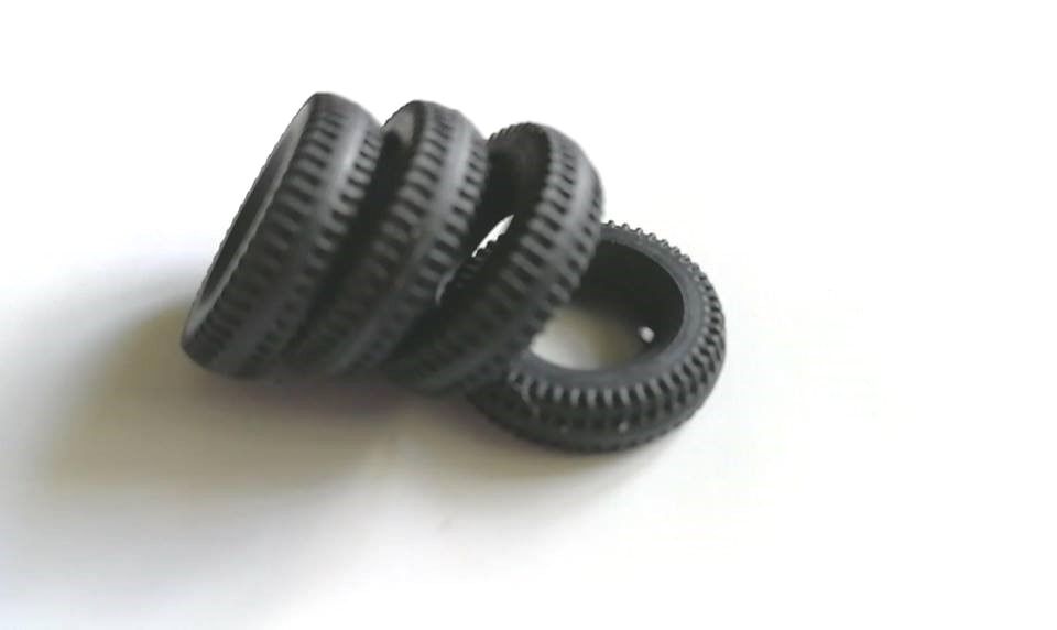 Dinky 17mm Treaded Replacement Tyres x4 later dinkys transit, rolls royce DD15