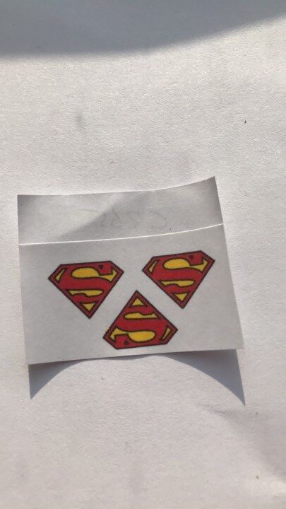 Corgi 265 Superman Supermobile set of 3 superman paper sticker logos pre-cut