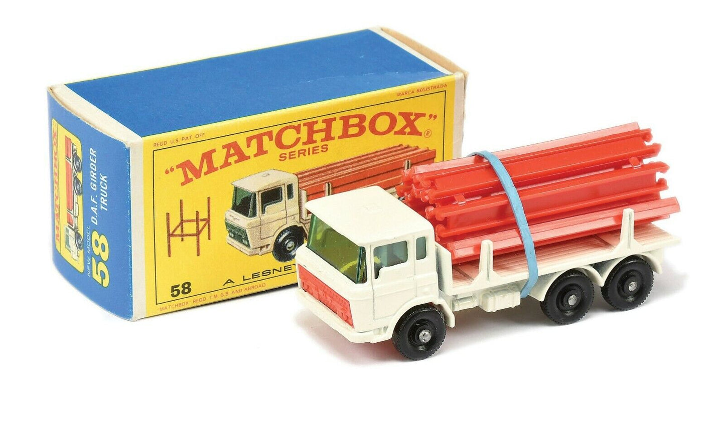 Lesney Matchbox 58 C/D DAF Girder Truck reproduction girders x6