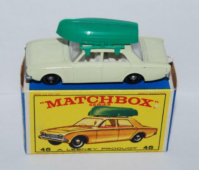 Matchbox 45 B Ford Corsair with Boat reproduction green boat and roof rack