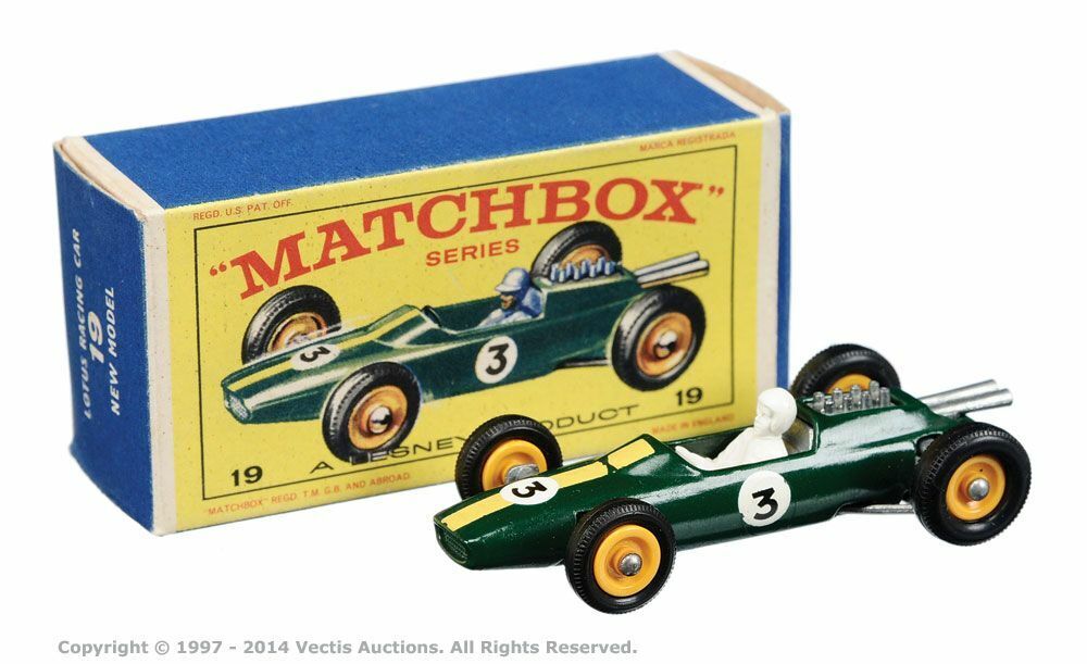 Matchbox 19 D/E Lotus Racing Car reproduction driver and steering wheel