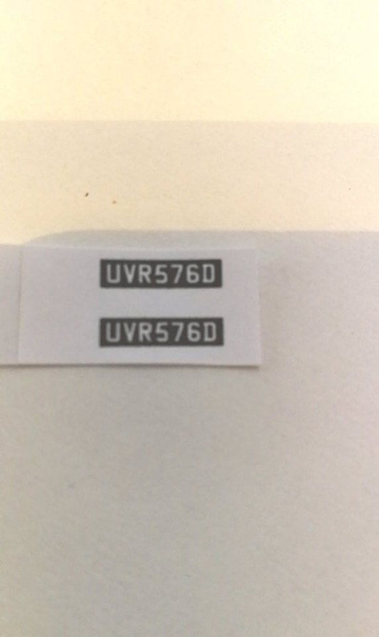 Dinky 164 Ford Zodiac number plate paper stickers only