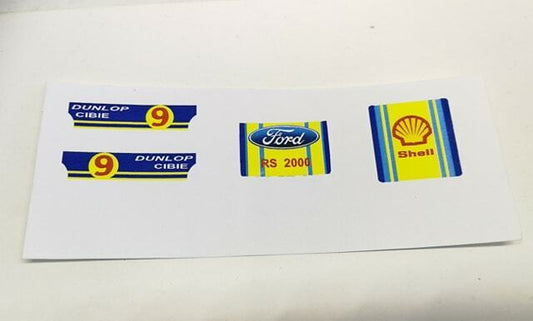 Matchbox No9 Ford Escort RS 2000 Shell Paper sticker set only.